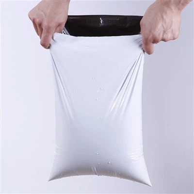 white polythene mailing bags