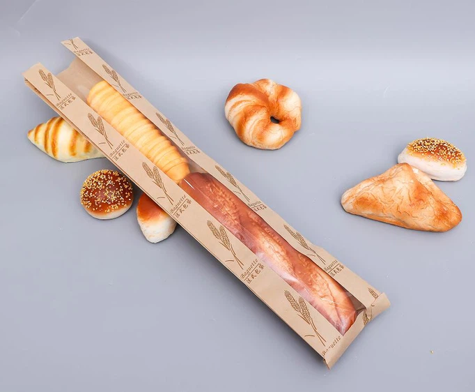 Oil-proof baguette window packaging bag Oil-proof baguette window packaging bag
